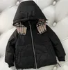 Barn puffer ner rockar designer huva reversibel pläd kappa mode flickor pojkar hoodie vinter varm anka ner jackor barns bruna baby kläder