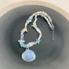 Colliers pendentifs Collier de perles de cristal de haute qualité Collier de perles de bohème Pierre à la main Clavicule de perles rondes