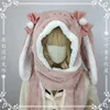 Halsdukar japanska lolita bunny öron kawaii söt plysch hatt halsduk handskar triad cykling mössa studenter vinter hattar 231012