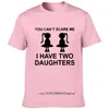 Erkek Tişörtleri Yapamam İki Kızım Erkek Komik Tişört Baba Babaları Günü Hediye Gömlek Kısa Kollu Üstler Tees Pamuk