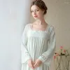 Vêtements de nuit pour femmes Été Femmes Pyjamas longs Patchwork Dentelle Douce Chemise de nuit en vrac Chemises de nuit Robe Lingerie