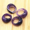 Fedi nuziali Pietra naturale Liscia Fidanzamento con dito Anello con ametista Gioielli di lusso Set da sposa per donna Uomo Fasce all'ingrosso 15MM 17 # 18 # 19 # 231012