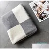 Cushion/Decorative Pillow Designer - Cashmere Blanket And Pillow Cases Cloghet Soft Wool Plaid Sofa Fleece Knitted Blankets Ers6340741 Dhgus