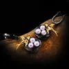 Dangle Earrings Original Drop Baroque Pearl Swallow Black Gold Color Women's Anniversary Gifts