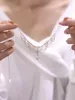 Collares colgantes Collar de encaje de perlas Luz de lujo romántico Su encaje tejido diseño retro 24 K chapado en oro 231011