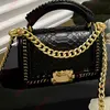 Python patroon leren tas luxe merk handtas crossbody tas gouden ketting rugzak groot merk pittige moedertas originele hardware logo 18k verguld 20cm