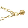 Chokers Flashbuy Trendy Gold Color Chain Necklace for Women Statement Alloy Metal Big Ball Pendant Jewelry 231011