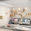 Arranhadores de móveis para gatos montados na parede, quadro de escalada para gatos, plataforma de salto de madeira sólida para dormir, móveis diy, gatinho, trampolim, brinquedo para arranhar 231011