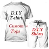 Vêtements de survêtement masculins Fun One Piece Custom Vêtements 3D Print Short T-shirt Short Deux ensembles Couples de couple Summer Tops DIY Camiseta