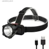 Lampy na głowę mocny reflektor LED Regulowany reflektor rybacki USB ładowna lampa pochodni głowa do narzędzi na zewnątrz narzędzia kempingowe Q231013