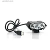 Lampade frontali USB LED Torcia per fari 3800 lumen 3 LED T6 Ciclismo Bicicletta Luce per bici Faro Lampada frontale Q231013