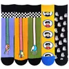 Women Socks 5 Pairs/Pack Happy Funny Cartoon Cosplay Novelty Cute Kawaii Combed Cotton Long Sock