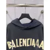 Домашняя страница Balenciiaga Hoodie Мужские модные дизайнерские толстовки 23ss Высококачественная желтая лента с принтом Свободное ношение