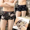 4 pairs of men's underwear pure cotton luxury boxers printed four corners sexy boys trend youth mid-waist breathable shorts head
