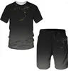 Men's Tracksuits Summer Oversized Sportwear Suit 3D Scorpion Print T-Shirt/Shorts/ Casual Set Harajuku Pant Sets Unisex Tracksuit 2 Pcs