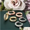 Small Circle Hoop örhängen för kvinnor Rose Gold CZ Zirconia runda örhänge öronpiercing smycken gåvor brincos bijoux dhgarderan ot1ja