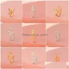 Fashion Nose Ring Charm Crystal Butterfly Pentagram Women Fake Piercing Clip On Ear Rings Body Jewelry Dhgarden Otvdw