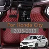 Alfombrillas Alfombras Alfombrillas De Cuero Personalizadas para Coche para Honda City 2015 2016 2017 2018 2019 Alfombras para automóviles Almohadillas Interiores para pies Accesorios Q231012