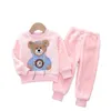 Pigiama invernale Baby Boy Girl Addensare Pigiama Set Flanella Pile Bambino Bambino Caldo Catoon Indumenti da notte Bambini Home Suit 0-6Y 231012