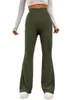 Pantalons pour femmes femmes taille haute évasée décontracté couleur unie côtelé cloche bas élastique Bootcut pantalon Streetwear