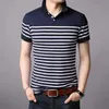 Polos pour hommes Mode d'été Hommes à manches courtes Polos rayés Coréen Big Taille Mâle Vêtements Tshirt Streetwear Business Casual Tops en vrac 231011