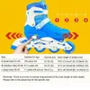 Rzędowe rolki łyżwy dziecięce rozmiar deskorolki Regulowane chłopcy i dziewczęce buty sportowe PU Flash 4 Wheel Training 231011