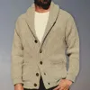 Pulls pour hommes Cardigan tricoté col rabattu fil de laine garder au chaud vêtements pour hommes pour l'extérieur 231011