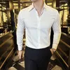 Camisas casuais masculinas 6 cores negócios formal plus size 4xl homens streetwear marca manga longa magro vestido masculino camisa elegante coreano mens