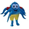 Niebieski Octopus Mascot Costume Wysoka jakość kreskówka Anime Postacie dorośli rozmiar świątecznej imprezy na zewnątrz strój reklamowy