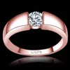 Släpp rosguldfyllda zirkonstenar Toppdesign Engagement Band Lovers Diamond Ring for Women Men301G