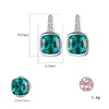 Boucles d'oreilles en argent S925 avec pierres précieuses émeraude synthétiques pour femmes, Micro ensemble de boucles d'oreilles en Zircon pour femmes, mariage, banquet, fête, saint-valentin, fête des mères, bijoux souvenirs, cadeau SPC