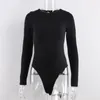 Women's Jumpsuits Romper cotton Bodysuits Long Sleeve Black Bodysuit O Neck Spring Winter White Body Top Sexy Streetwear clothes suit clothing y2k 231012