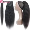 Lace Wigs Straight tail 8 To 32 Inches Machine Made Magic Wrap Around Clip In tail Black Remy Brazilian Human Hair 231012