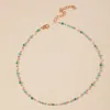 Pendant Necklaces Fashion Simple Green Resin Crystal Beads Necklace For Women Aesthetic Jewelry Exquisite Colorful Station Chain