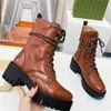 design Autumn and Winter Women's Designer Quilted Lace up Boots Black Boots