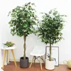 Fiori decorativi Grande albero di ficus artificiale in vaso Piante tropicali di palma finta Vero tocco Banyan Bonsai per il giardino di nozze di Home Office