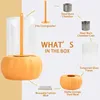 1pc Real Fire Huge Pumpkin Alcohol Lantern Light, Indoor Fire Pit Mini Alcohol Lantern, Fireplace Glass Table Accessory, Personal Fireplace, Indoor & Outdoor Camping