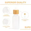Garrafas de embalagem de vidro fosco frasco conta-gotas óleo essencial com olho e tampas de bambu por amostra frascos essência líquido cosmético gota de dhapj