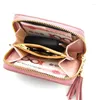 Wallets Korean Version Of Short Women's Wallet Hand Embroidery Money Clip Zipper Little Girl's Zero Card Bag