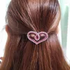 Hair Clips Korean Heart-shaped Crystal Hairpin Adult Metal Rhinestone Barrettes Romantic Love Spring Clip For Women Headwear