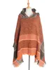 Châles femmes dames gland Cape manteau frange Poncho Oblique rayure bohème châle écharpe 231012