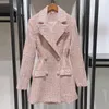 Casual Dresses High Quality Long Blazer Dress 2023 Spring Style Women Notched Collar Hollow Out Backless Causal Apricot Outfits