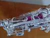 New Mark VI Personalizado Alto Saxofone Banhado A Prata E Flat Marca Profissional Instrumento Musical Sax Chaves de Cor Com Caso Bocal de Latão Reed Ship