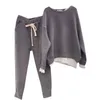 نساء من قطعتين من أزياء Pant's Fashion Soild Soild Soild Sweatershirt و Pant Sets Sets Sets 231011