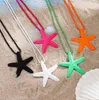 Boho Multilayer White Rope Chain With Large Starfish Star Pendant Necklace for Women Summer Choker Necklace Jewelry Accessories