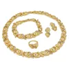 Ensembles de bijoux de mariage, cristal de haute qualité en forme de X, couleur or, collier, boucles d'oreilles, Bracelet, bague, vente en gros, 231012