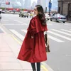 Giacche da donna Cappotto da donna con fodera Giacca primaverile autunnale Giacca a vento con coulisse stile britannico Capispalla di media lunghezza Trench sottili