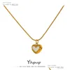 Cute Heart Natural Shell Pendant Necklace Stainless Steel Collar Necklaces Gift Jewelry Dhgarden Ot24R