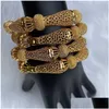 Bangle 4pcllot Indian S Arabia 24K Gold Kolor Banglledbracelet Dubai Bangles dla kobiet Afryka Biżuteria Etiopska Bride Prezent Klejnot Dhfom