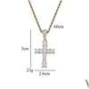 قلادة قلادة الهيب هوب مثل مختبر الماس قلادة الذهب الذهب Sier مطلي micro micro cubic zircon mens bling المجوهرات هدية 30212 DHPJM